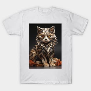 Fold Art Style Cat T-Shirt